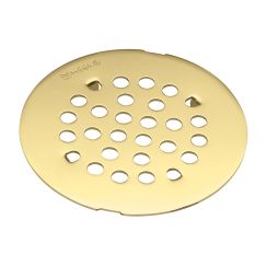 Moen 101663 4 - 1/4" Round Shower Drain Cover with Snap-in Installation in Polished Brass