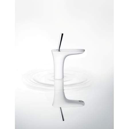 hansgrohe 15070401 Pura Vida 1.2 GPM Single Hole Bathroom Faucet with Eco Right in Chrome/White