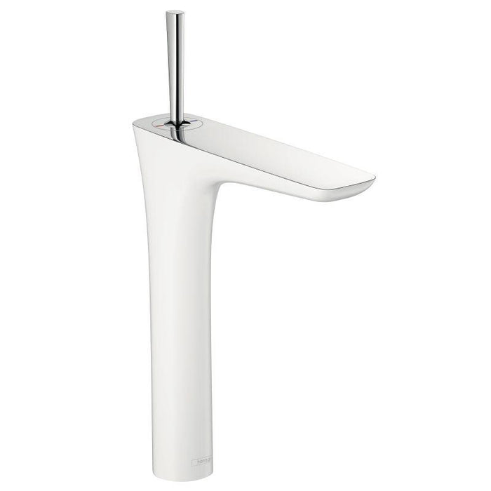 hansgrohe 15072401 Pura Vida 1.2 GPM Single Hole Bathroom Faucet with Eco Right Quick Clean in Chrome/White