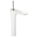 hansgrohe 15072401 Pura Vida 1.2 GPM Single Hole Bathroom Faucet with Eco Right Quick Clean in Chrome/White