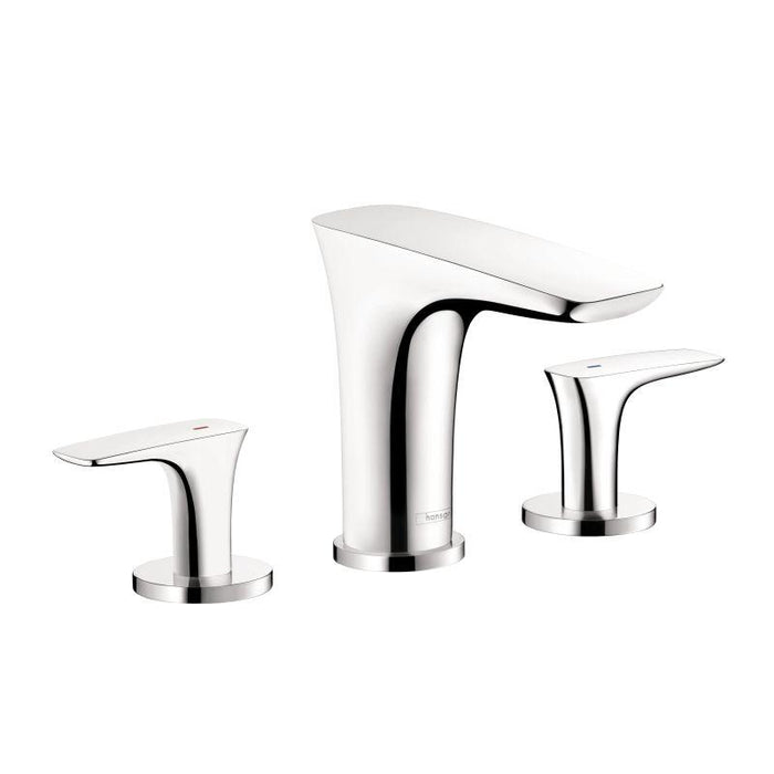 hansgrohe 15073001 Pura Vida 1.2 GPM Widespread Bathroom Faucet with Eco Right Quick Clean and Comfort Zone Technologies in Chrome