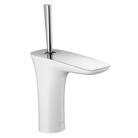 hansgrohe 15074401 Pura Vida 1.2 GPM Single Hole Bathroom Faucet with Eco Right Quick Clean in Chrome/White