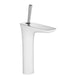 hansgrohe 15081401 Pura Vida 1.2 GPM Single Hole Bathroom Faucet with Eco Right Quick Clean and Comfort Zone Technologies - Less Drain Assembly in Chrome/White