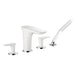 hansgrohe 15446401 Pura Vida Roman Tub Filler Faucet with Diverter Metal Lever Handles and 2.0 GPM Single Function Hand Shower Less Valve in Chrome/White