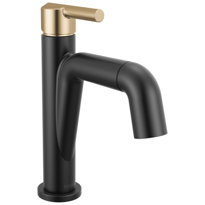 Delta Nicoli 15849LF Single Handle Pull-Down Bathroom Faucet - Matte Black / Champagne Bronze