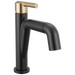 Delta Nicoli 15849LF Single Handle Pull-Down Bathroom Faucet - Matte Black / Champagne Bronze
