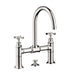 AXOR 16510001 Montreux 1.2 GPM Widespread Bridge Bathroom Faucet with Swivel Spout Cross Handles and Drain Assembly in Chrome