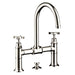 AXOR 16510831 Montreux 1.2 GPM Widespread Bridge Bathroom Faucet with Swivel Spout Cross Handles and Drain Assembly in Polished Nickel