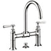 AXOR 16511001 Montreux 1.2 GPM Widespread Bridge Bathroom Faucet with Swivel Spout Lever Handles and Drain Assembly in Chrome