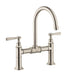 AXOR 16511821 Montreux 1.2 GPM Widespread Bridge Bathroom Faucet with Swivel Spout Lever Handles and Drain Assembly in Brushed Nickel