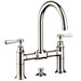AXOR 16511831 Montreux 1.2 GPM Widespread Bridge Bathroom Faucet with Swivel Spout Lever Handles and Drain Assembly in Polished Nickel