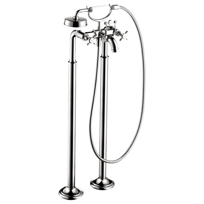 AXOR 16547001 Montreux Roman Tub Filler Faucet Free Standing with Diverter 50" Techniflex Hose and 2.5 GPM Single Function Hand Shower Less Valve in Chrome
