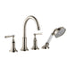AXOR 16550821 Montreux Roman Tub Filler Faucet Deck Mounted with Diverter Metal Lever Handles and 2.5 GPM Single Function Hand Shower Less Valve in Brushed Nickel