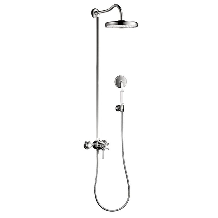 AXOR 16570001 Montreux Showerpipe Shower System with 63" Hose Handshower Holder Shower Head and Handshower in Chrome