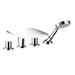 AXOR 18440001 Massaud Roman Tub Filler Faucet with Diverter Metal Knob Handles and 2.0 GPM Single Function Hand Shower Less Valve