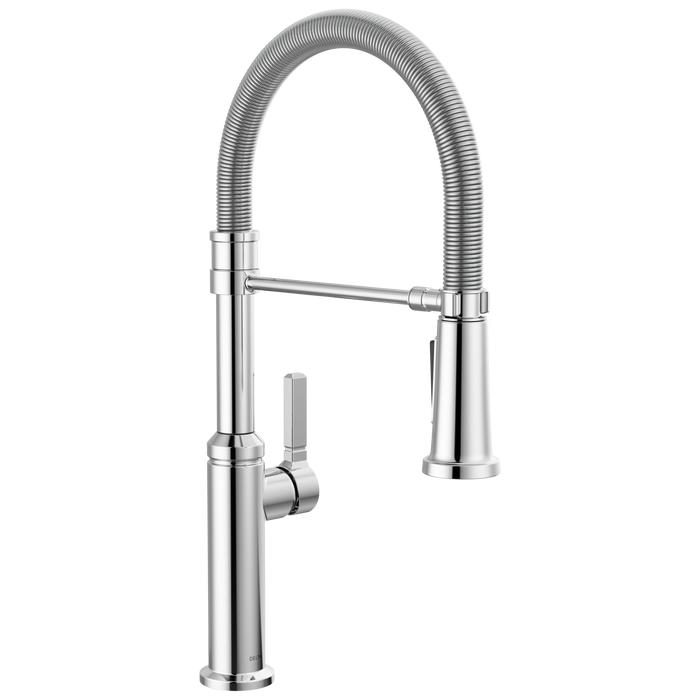 Single Handle Pull-Down Kitchen Faucet With Spring Spout