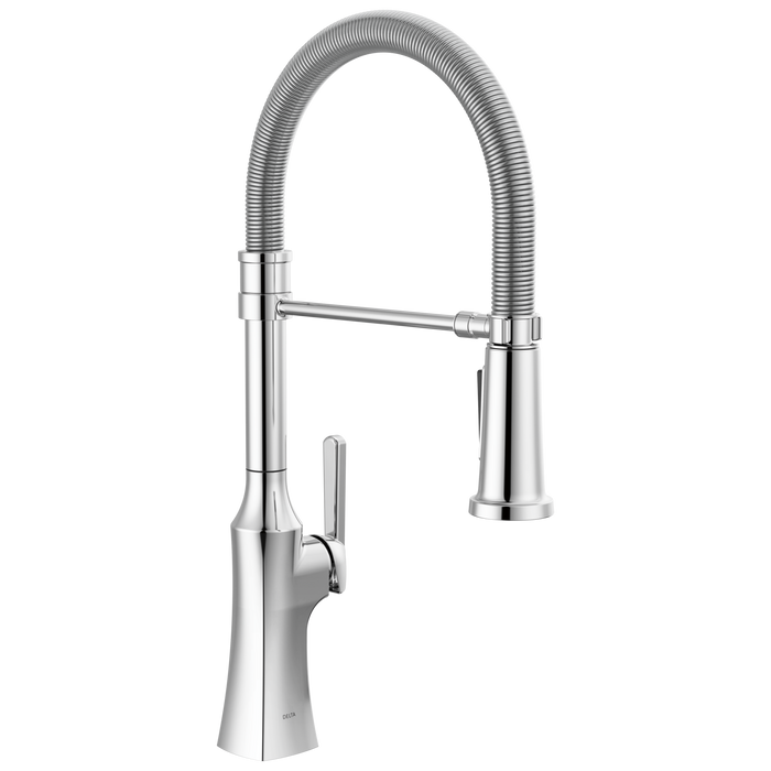 Single Handle Pull-Down Kitchen Faucet With Spring Spout