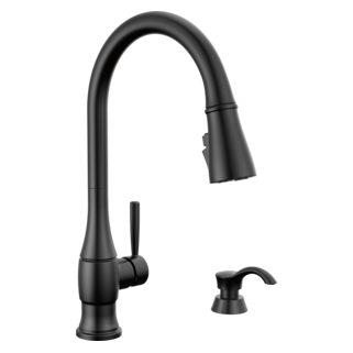 Delta Hazelwood: Single Handle Pull-Down Kitchen Faucet with Soap Dispenser and ShieldSpray Technology