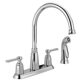 Delta Emmett: Two Handle Kitchen Faucet with Spray