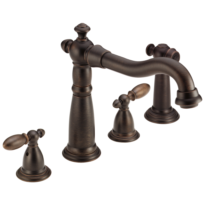 Delta 2256-DST Victorian Two Handle Widespread Kitchen Faucet with Spray