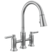Delta Renaldi 2384L-RB Two Handle Pull-Down Bridge Kitchen Faucet - Lumicoat Arctic Stainless