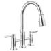 Delta Renaldi 2384L-RB Two Handle Pull-Down Bridge Kitchen Faucet - Lumicoat Chrome