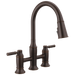 Delta Renaldi 2384L-RB Two Handle Pull-Down Bridge Kitchen Faucet - Venetian Bronze