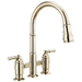 Two Handle Pull-Down Bridge Kitchen Faucet