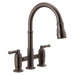 Delta Broderick: Two Handle Pull-Down Bridge Kitchen Faucet