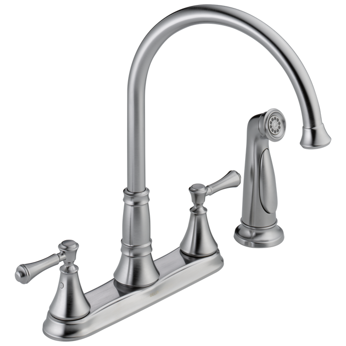 Delta 2497LF Cassidy Two Handle Kitchen Faucet with Spray