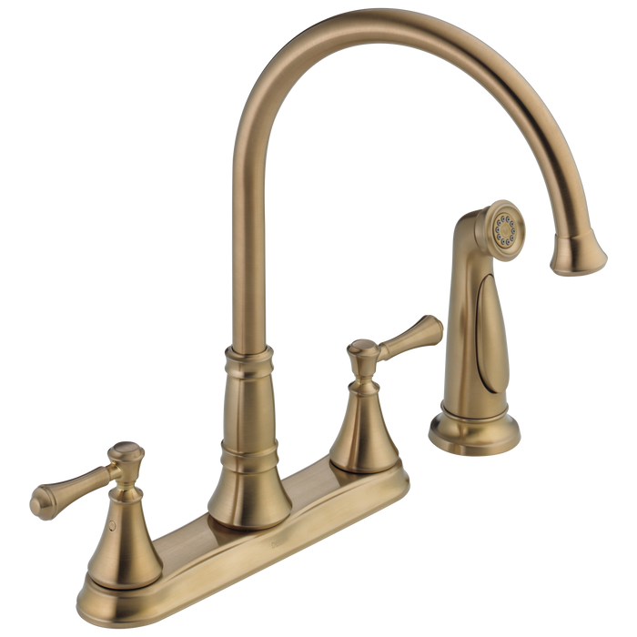 Delta 2497LF Cassidy Two Handle Kitchen Faucet with Spray