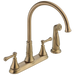 Delta 2497LF Cassidy Two Handle Kitchen Faucet with Spray