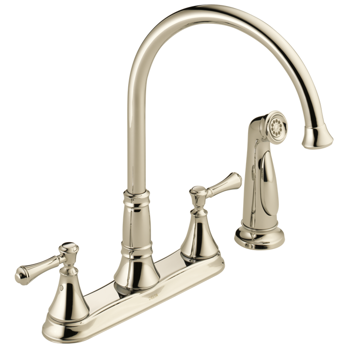 Delta 2497LF Cassidy Two Handle Kitchen Faucet with Spray
