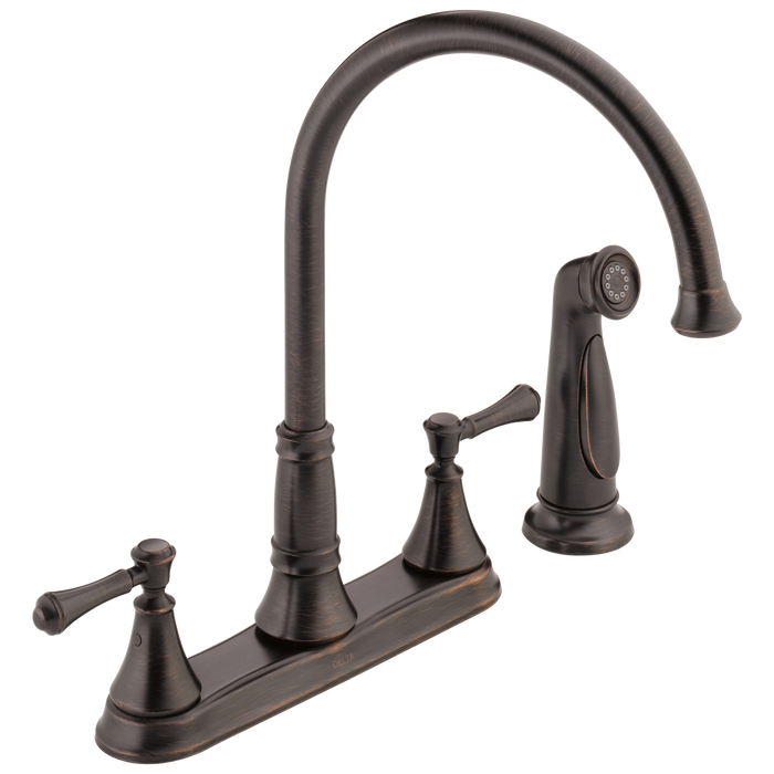 Delta 2497LF Cassidy Two Handle Kitchen Faucet with Spray