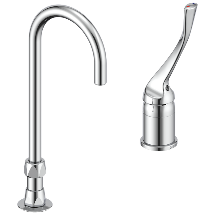 Delta 24T2673 Single Control Mixing Faucet with Gooseneck Spout - Less Pop-Up