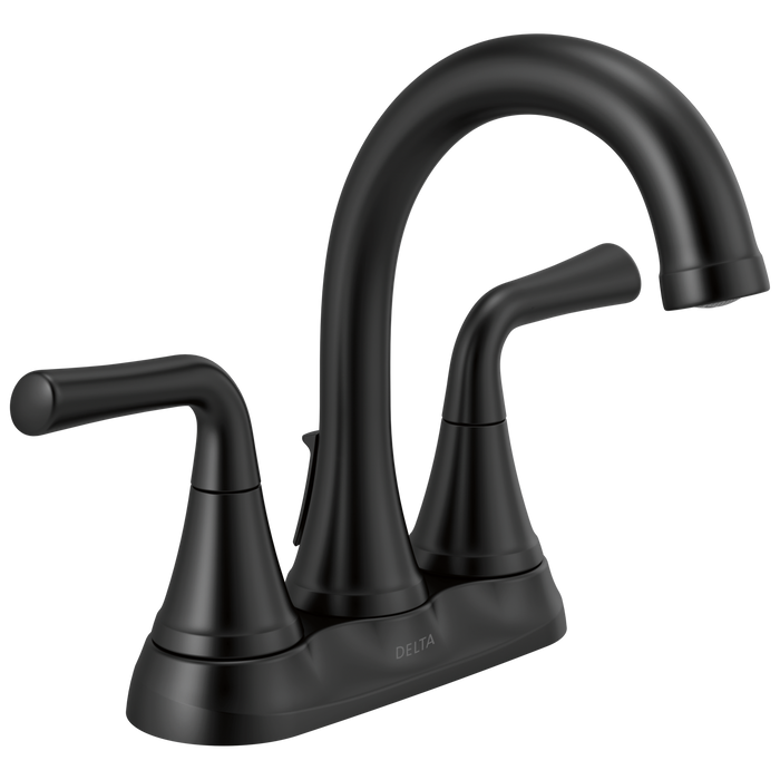 Delta Kayra 2533LF Two Handle Centerset Bathroom Faucet - Matte Black