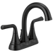 Delta Kayra 2533LF Two Handle Centerset Bathroom Faucet - Matte Black