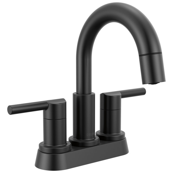 Delta Nicoli 25749LF Two Handle Centerset Pull-Down Bathroom Faucet - Matte Black
