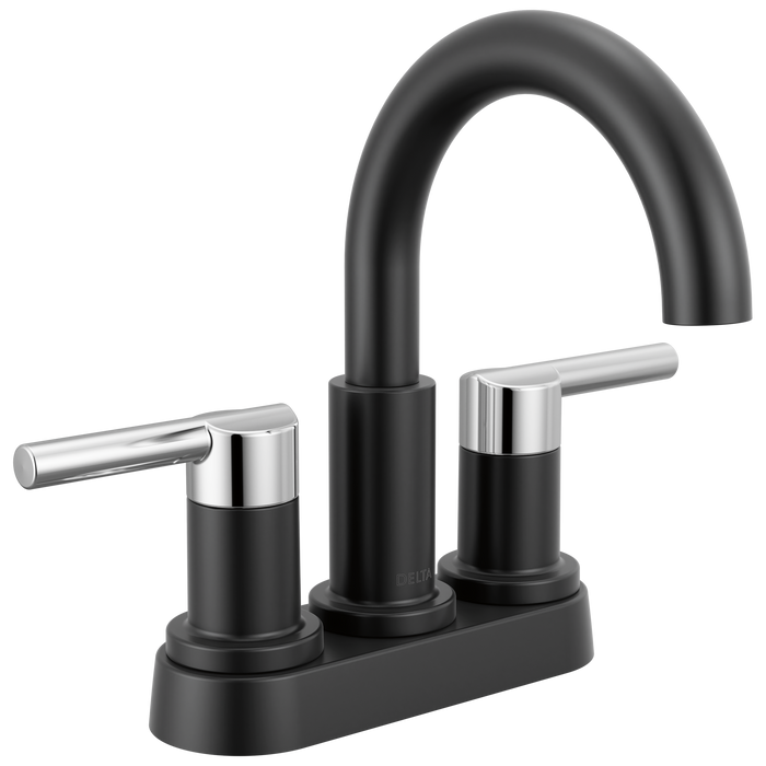 Delta Nicoli 25849LF Two Handle Centerset Bathroom Faucet - Matte Black / Chrome