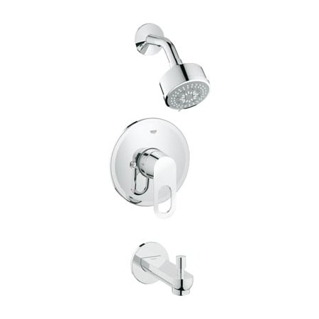 Grohe 26017000 BauLoop Tub and Shower Valve Trim Pressure Balanced with Multi Function Shower Head and Diverter Tub Spout