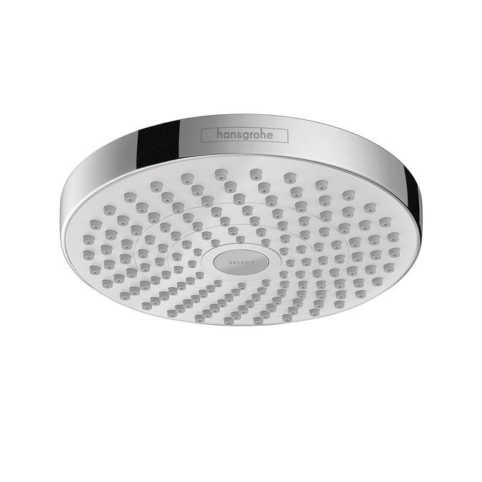 hansgrohe 26523401 Croma Select S Multi Function 2 GPM Shower Head in Chrome/White