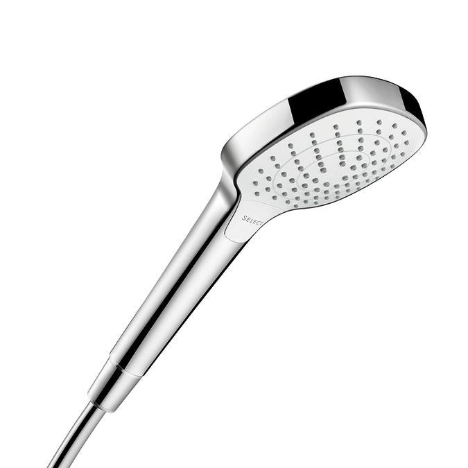 hansgrohe 26813401 Croma Select E 2.5 GPM Single Function Handshower with Select and Quick Clean Technologies in Chrome/White