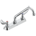 Delta Commercial 26C3: Two Handle 8" Cast Deck Mount Faucet