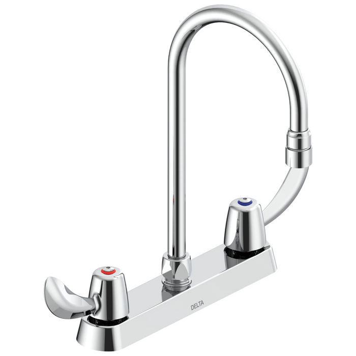 Commercial 26C3 26C3932 Two Handle 8 In Cast Deck-Mount Faucet - Chrome
