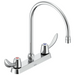 Commercial 26C3 26C3932 Two Handle 8 In Cast Deck-Mount Faucet - Chrome