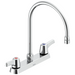 Commercial 26C3 26C3933 Two Handle 8 In Cast Deck-Mount Faucet - Chrome