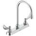 Commercial 26C3 26C3934 Two Handle 8 In Cast Deck-Mount Faucet with Limited Swing Spout - Chrome