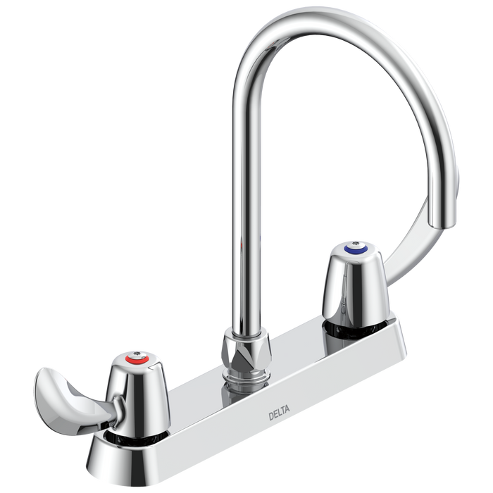 Delta Commercial 26C3: Two Handle 8" Cast Deck Mount Faucet