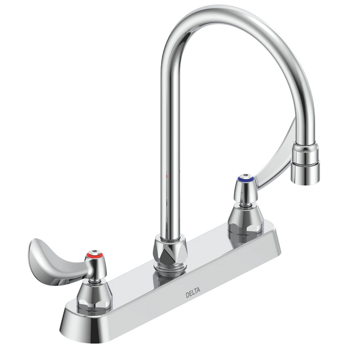 Two Handle 8 In Cast Deck-Mount Faucet