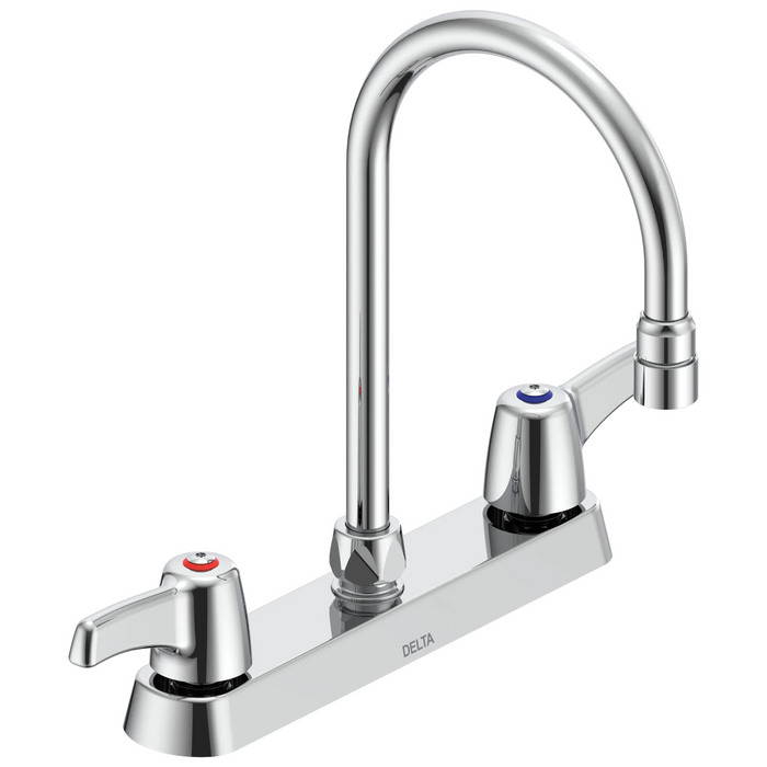 Two Handle 8 In Cast Deck-Mount Faucet